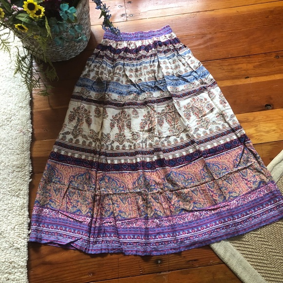 Gypsy boho broomstick skirt long maxi spell S M hippie bohemian free spirit - Picture 7 of 11
